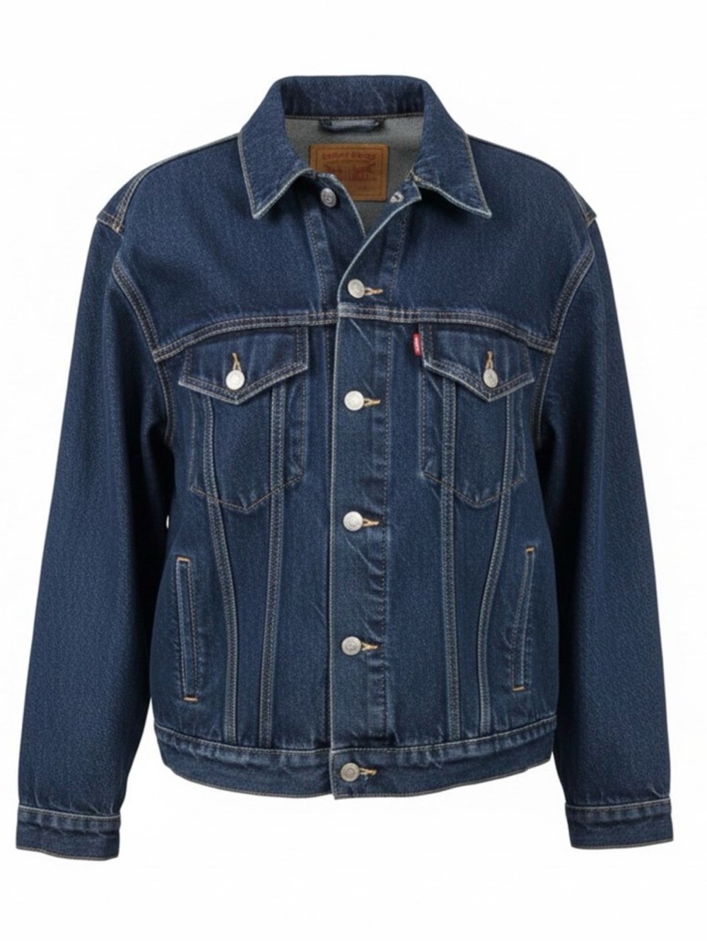 Levi's Logo Denim Trucker Jacket, Size: XL (Women) pit 22”